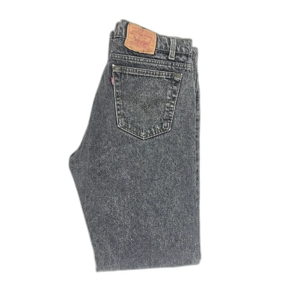 90s Vintage Levis 505 Black Acid Wash Jeans Mens 36x34 Made in USA April 1990